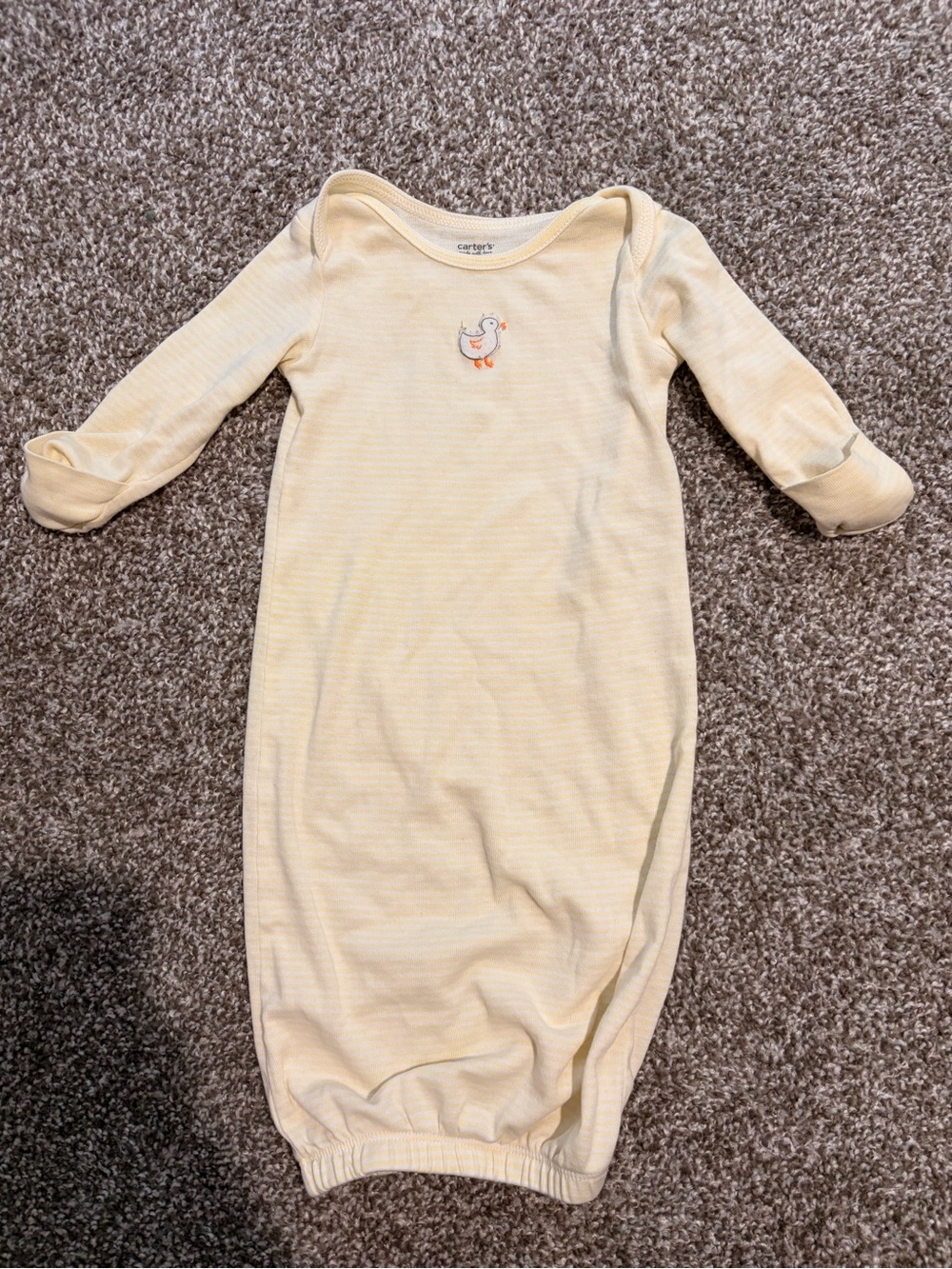 Carter's Pale Yellow Knit Sleep Sack with Duck Motif